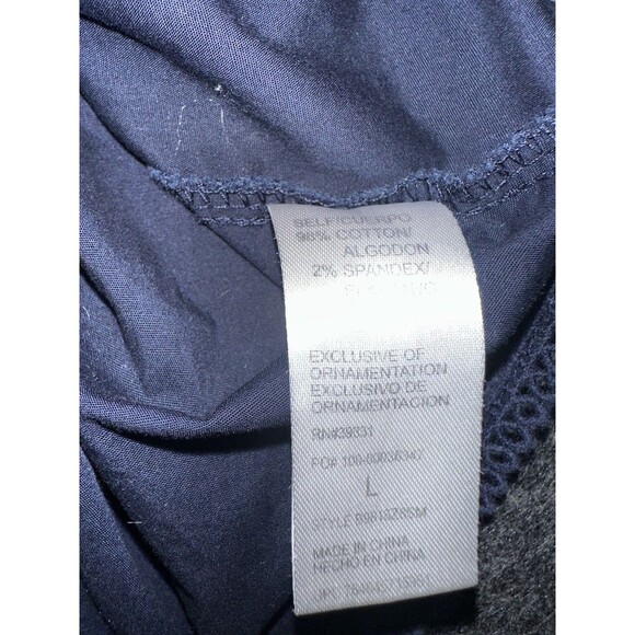 Democracy Top Womens Large Blue Off Shoulder Floral Embroidered Boho Modern - Picture 4 of 6